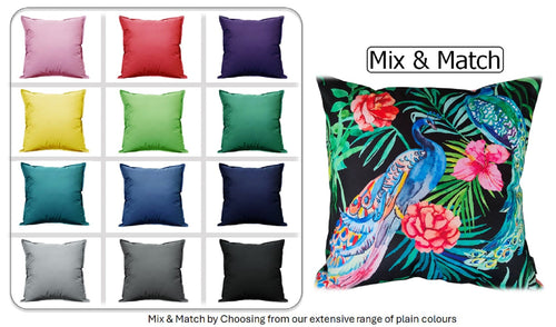 OLIVIA ROCCO Peacock Waterproof Cushion Covers 43 X 43 CM Reversible Breathable Bedroom Refresh Sofa Accent