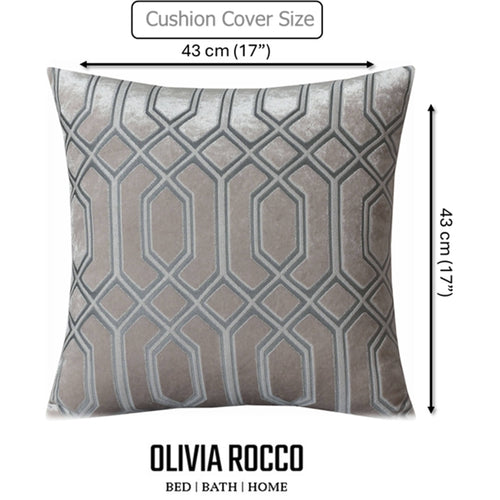 OLIVIA ROCCO Luxe Geo Velvet Cushion Covers 2 Pack Champagne Geometric Decorative
