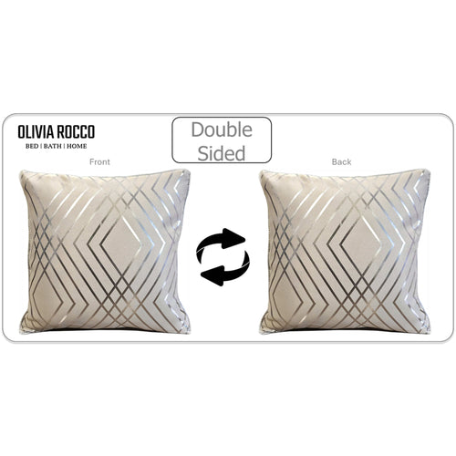 OLIVIA ROCCO Geo Sparkle Cushion Covers 2 Pack Natural For Sofa Bed Chair Lounge