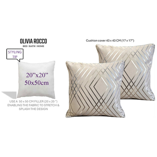 OLIVIA ROCCO Geo Sparkle Cushion Covers 2 Pack Natural For Sofa Bed Chair Lounge