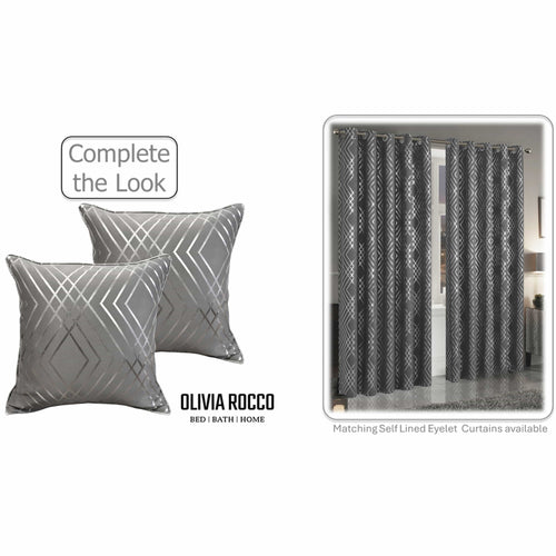 OLIVIA ROCCO Geo Sparkle Geometric Silver Cushion Covers 2 Pack For Sofa Bedroom Refresh Sofa Accent