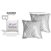 OLIVIA ROCCO Geo Sparkle Cushion Covers 2 Pack Geo White Decorative Pillow Cases For Sofa
