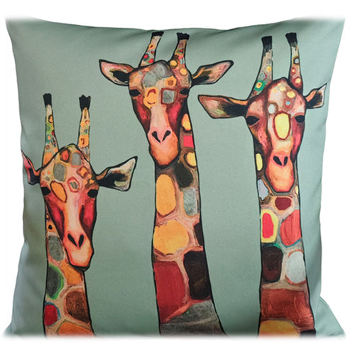 OLIVIA ROCCO Giraffe Waterproof Cushion Covers 43x43 Cm Reversible Breathable Indoor