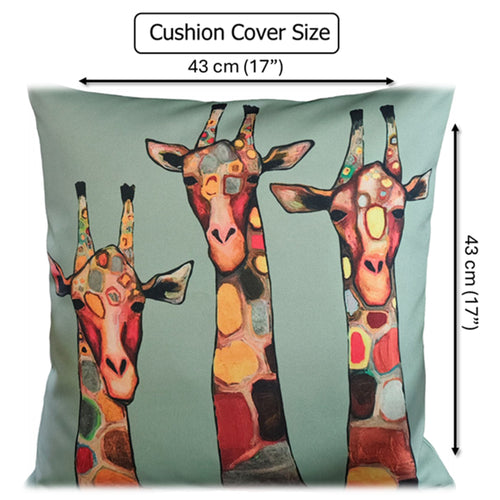 OLIVIA ROCCO Giraffe Waterproof Cushion Covers 43x43 Cm Reversible Breathable Indoor