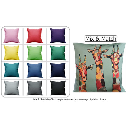 OLIVIA ROCCO Giraffe Waterproof Cushion Covers 43x43 Cm Reversible Breathable Indoor