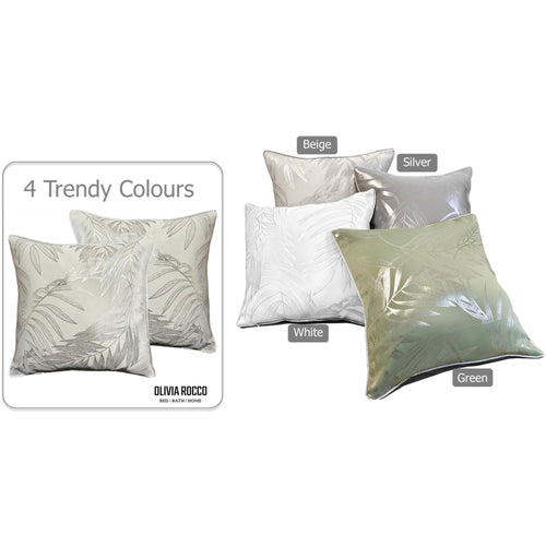 OLIVIA ROCCO Leaf Sparkle Cushion Covers 2 Pack Leaf Natural Modern Decorative Throw