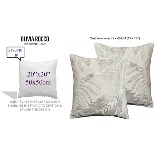 OLIVIA ROCCO Leaf Sparkle Cushion Covers 2 Pack Leaf Natural Modern Decorative Throw