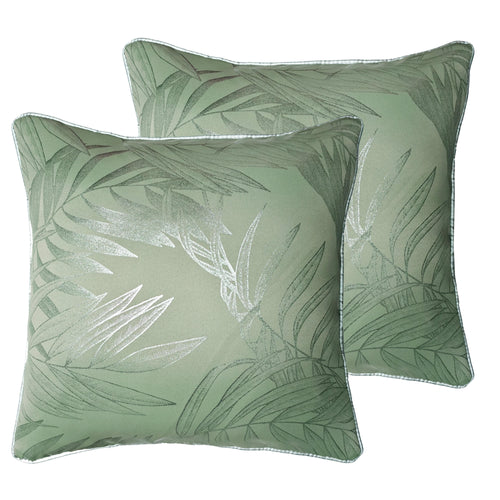 OLIVIA ROCCO Leaf Sparkle 2 Pack Cushion Covers Leaf Sage Green Modern Decorative Throw