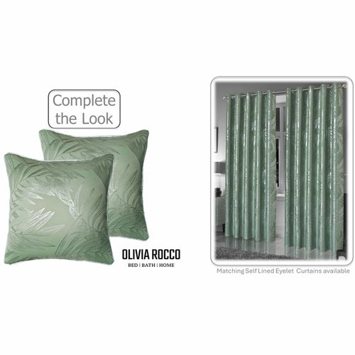 OLIVIA ROCCO Leaf Sparkle 2 Pack Cushion Covers Leaf Sage Green Modern Decorative Throw
