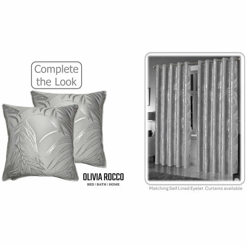 OLIVIA ROCCO Leaf Sparkle 2 Pack Cushion Covers Leaf Silver Modern Decorative Throw