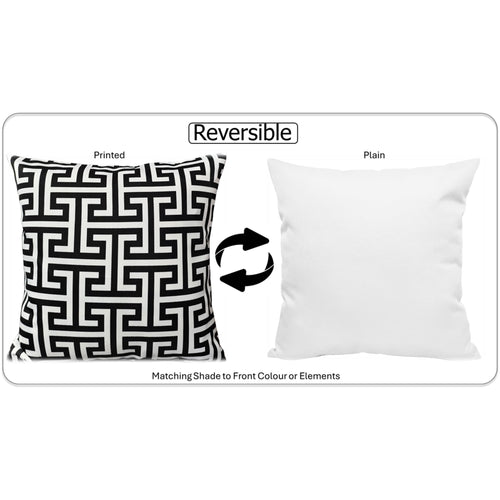OLIVIA ROCCO Milano Black Waterproof Cushion Covers 43x43 cm Reversible Breathable