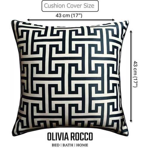 OLIVIA ROCCO Milano Black 2 Pack Scatter Cushion Covers Soft Touch with Hidden Zipper