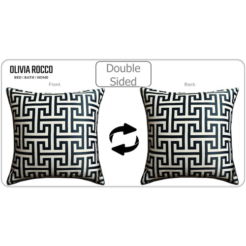 OLIVIA ROCCO Milano Black 2 Pack Scatter Cushion Covers Soft Touch with Hidden Zipper