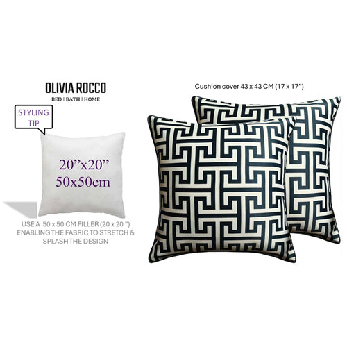 OLIVIA ROCCO Milano Black 2 Pack Scatter Cushion Covers Soft Touch with Hidden Zipper