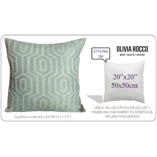 OLIVIA ROCCO Paris Cushion Covers Two Pack Modern Sage Green Decorative Square Scatter