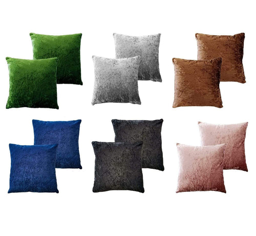 OLIVIA ROCCO Crushed Velvet Cushion Covers 17x17 Inches Pack Of 2 For Sofa Bedroom