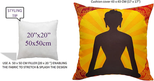 OLIVIA ROCCO Buddha Waterproof Cushion Covers 43x43 cm Reversible Breathable Decorative
