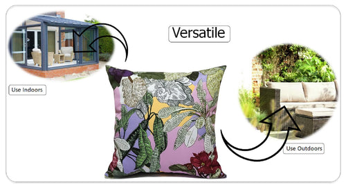 OLIVIA ROCCO Cushion Covers Dhalia Lilac Waterproof 43x43cm Reversible Breathable Indoor