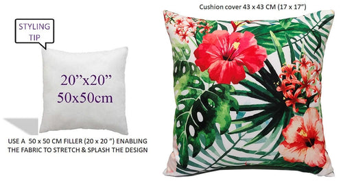 OLIVIA ROCCO Gardenia Waterproof Cushion Covers 43 x 43 cm For Sofa And Bedroom Hotel-Style Sofa or Bed Accent