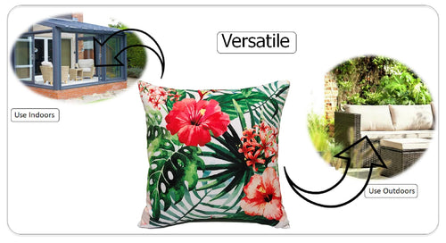 OLIVIA ROCCO Gardenia Waterproof Cushion Covers 43 x 43 cm For Sofa And Bedroom Hotel-Style Sofa or Bed Accent