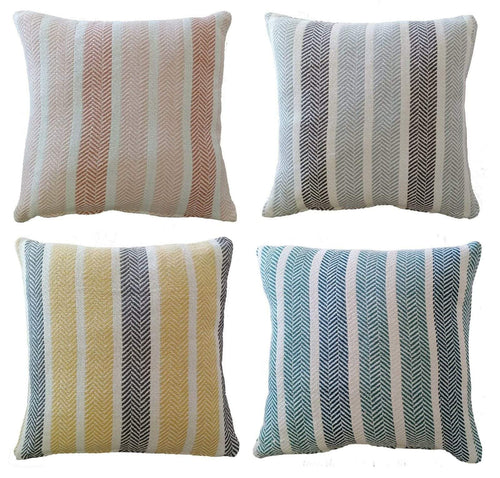 OLIVIA ROCCO Cushion Covers Striped Indian Cotton Indoor Outdoor With Discreet Zipper