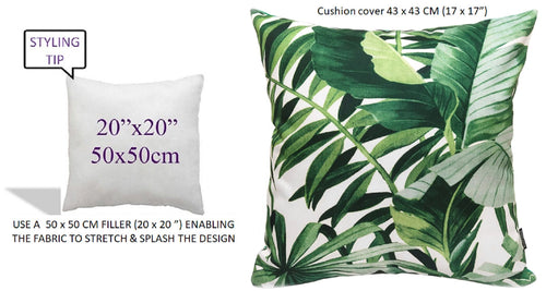 OLIVIA ROCCO Cushion Covers Jamil Green Waterproof 43x43 cm Reversible Breathable Indoor