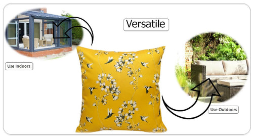 OLIVIA ROCCO Jardin Ochre Waterproof Outdoor Cushion Covers 43 x 43 cm Garden Patio