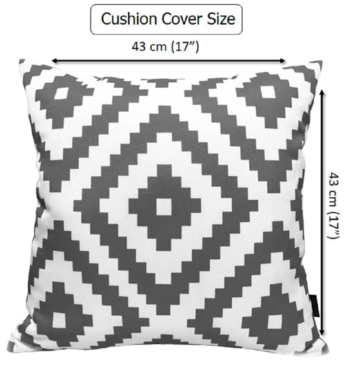 OLIVIA ROCCO Nairobi Charcoal Waterproof Cushion Covers 43 x 43 Cm Reversible Breathable