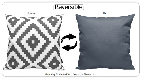 OLIVIA ROCCO Nairobi Charcoal Waterproof Cushion Covers 43 x 43 Cm Reversible Breathable