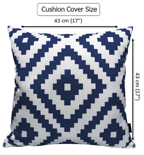 OLIVIA ROCCO Nairobi Navy Waterproof Outdoor Cushion Covers 43x43 CM Weather-Resistant