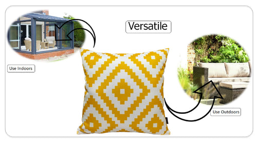 OLIVIA ROCCO Nairobi Ochre Waterproof Outdoor Cushion Covers 43 X 43 cm Weather Resistant