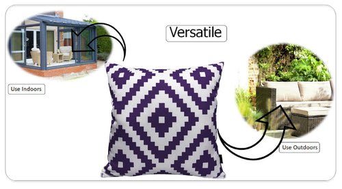 OLIVIA ROCCO Outdoor Scatter Cushion Covers Nairobi Purple 43 X 43 cm Waterproof Weather