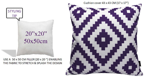 OLIVIA ROCCO Outdoor Scatter Cushion Covers Nairobi Purple 43 X 43 cm Waterproof Weather