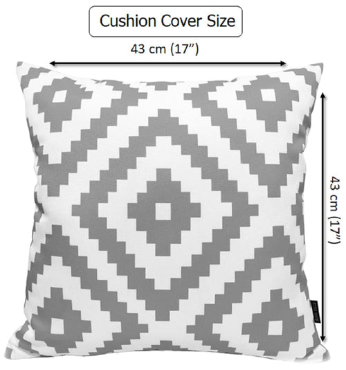 OLIVIA ROCCO Nairobi Silver Waterproof Cushion Covers 43 x 43 cm Reversible Indoor