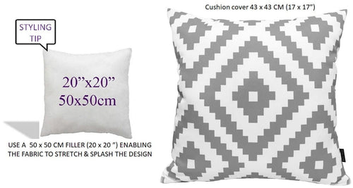 OLIVIA ROCCO Nairobi Silver Waterproof Cushion Covers 43 x 43 cm Reversible Indoor