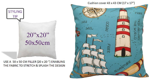 OLIVIA ROCCO Water Resistant 17 X 17 Inches Patio Garden Cushion Covers Seaside Coastal