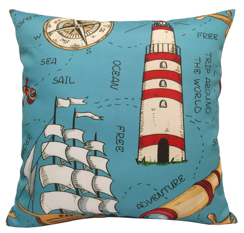OLIVIA ROCCO Water Resistant 17 X 17 Inches Patio Garden Cushion Covers Seaside Coastal