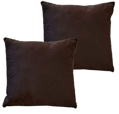 OLIVIA ROCCO Pack Of 2 Ultra-Soft Matte Velvet Cushion Covers 17x17 Inch Charcoal Silver Bedroom Refresh Sofa Accent