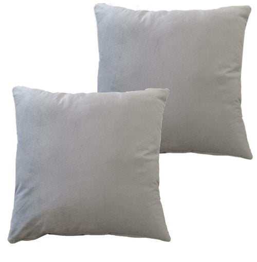 OLIVIA ROCCO Pack Of 2 Ultra-Soft Matte Velvet Cushion Covers 17x17 Inch Charcoal Silver Bedroom Refresh Sofa Accent