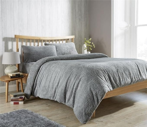 OLIVIA ROCCO Teddy Fleece Duvet Cover Set Premium Plush Ultra Cosy Winter Bedding
