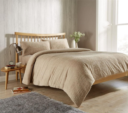 OLIVIA ROCCO Teddy Fleece Duvet Cover Set Premium Plush Ultra Cosy Winter Bedding