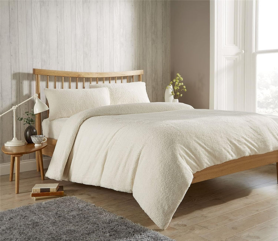 OLIVIA ROCCO Teddy Fleece Duvet Cover Set Premium Plush Ultra Cosy Winter Bedding