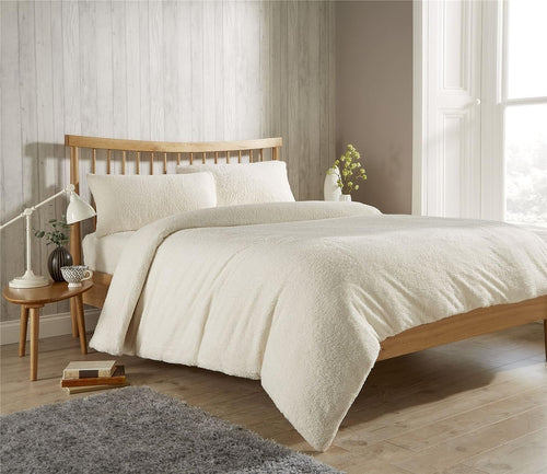 OLIVIA ROCCO Teddy Fleece Duvet Cover Set Premium Plush Ultra Cosy Winter Bedding