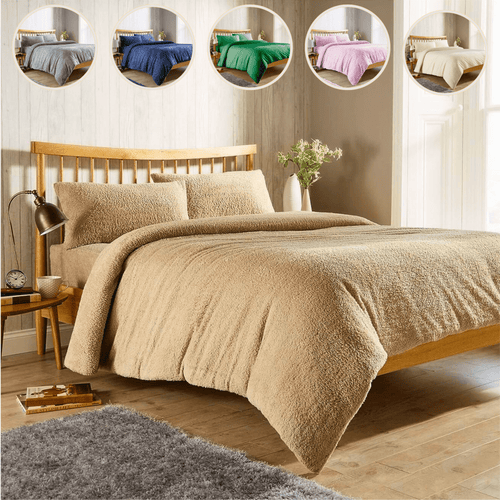 OLIVIA ROCCO Teddy Fleece Duvet Cover Set Premium Plush Ultra Cosy Winter Bedding