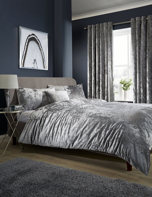 OLIVIA ROCCO Crushed Velvet Duvet Cover Set With Pillowcases Double King Super King