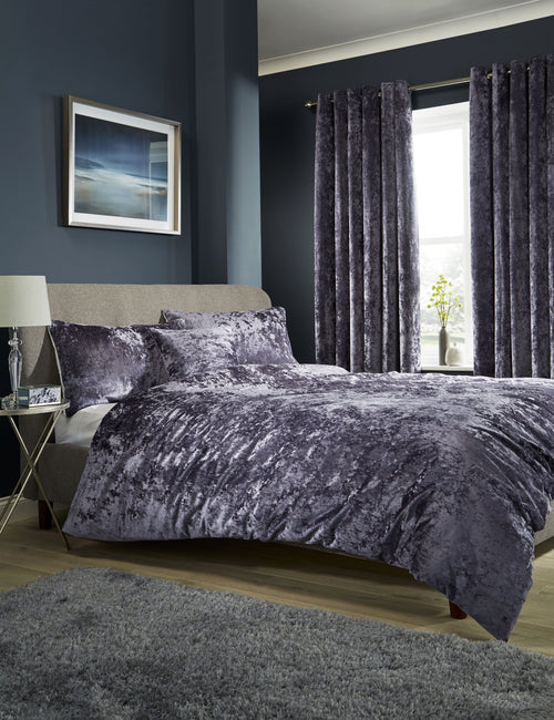 OLIVIA ROCCO Crushed Velvet Duvet Cover Set With Pillowcases Double King Super King