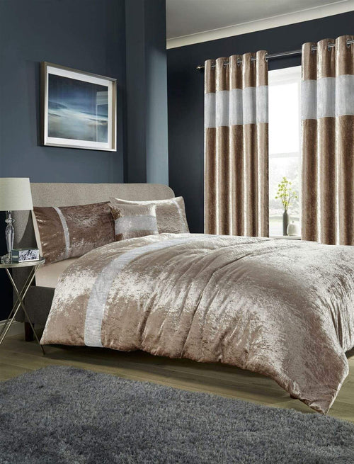 OLIVIA ROCCO Diamante Crushed Velvet Duvet Set Breathable OEKO-TEX Certified Bedding