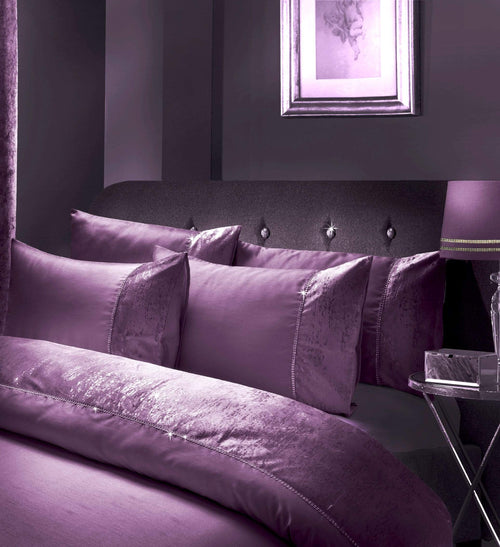 OLIVIA ROCCO Valentina Duvet Set With Crushed Velvet Trim And Diamante Detailing
