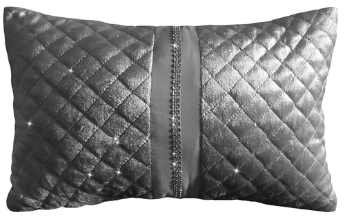 OLIVIA ROCCO Kylie Duvet Set Charcoal Gold Velvet Bedding With Quilted Trim Diamante