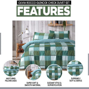OLIVIA ROCCO Glencoe Check Duvet Cover Set Reversible Polycotton With Pillowcases